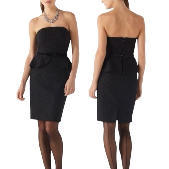 NWT White House Black Market Elegant Sleeveless Peplum Mini Dress - Sz 6 - Picture 1 of 8